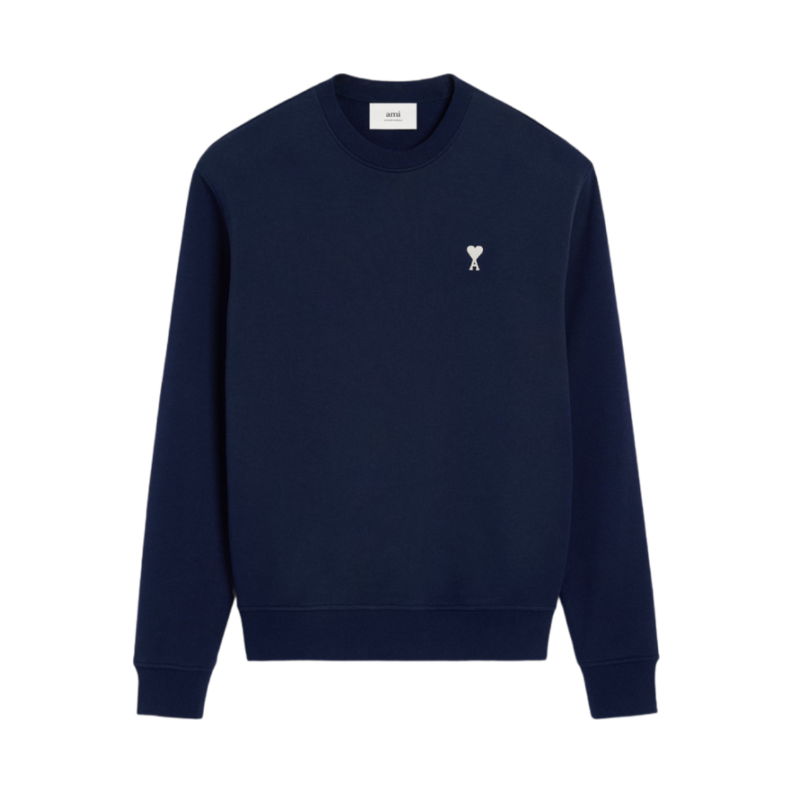 아미 스몰 하트 로고 코튼 스웨트셔츠 네이비 화이트(AMI de Coeur Cotton Sweatshirt Navy White)