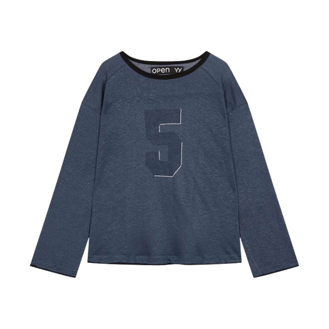 - Open Yy No. 5 Oversized Linen T-Shirt Navy