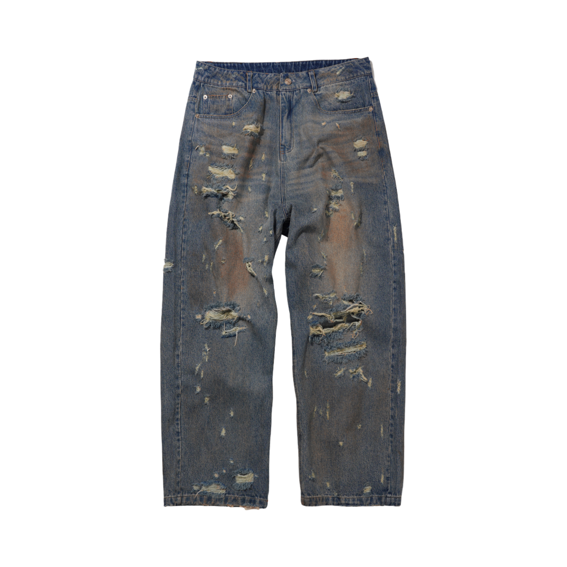 TP0062 Flavorism VTG Distressed Wide Baggy jeans Blue