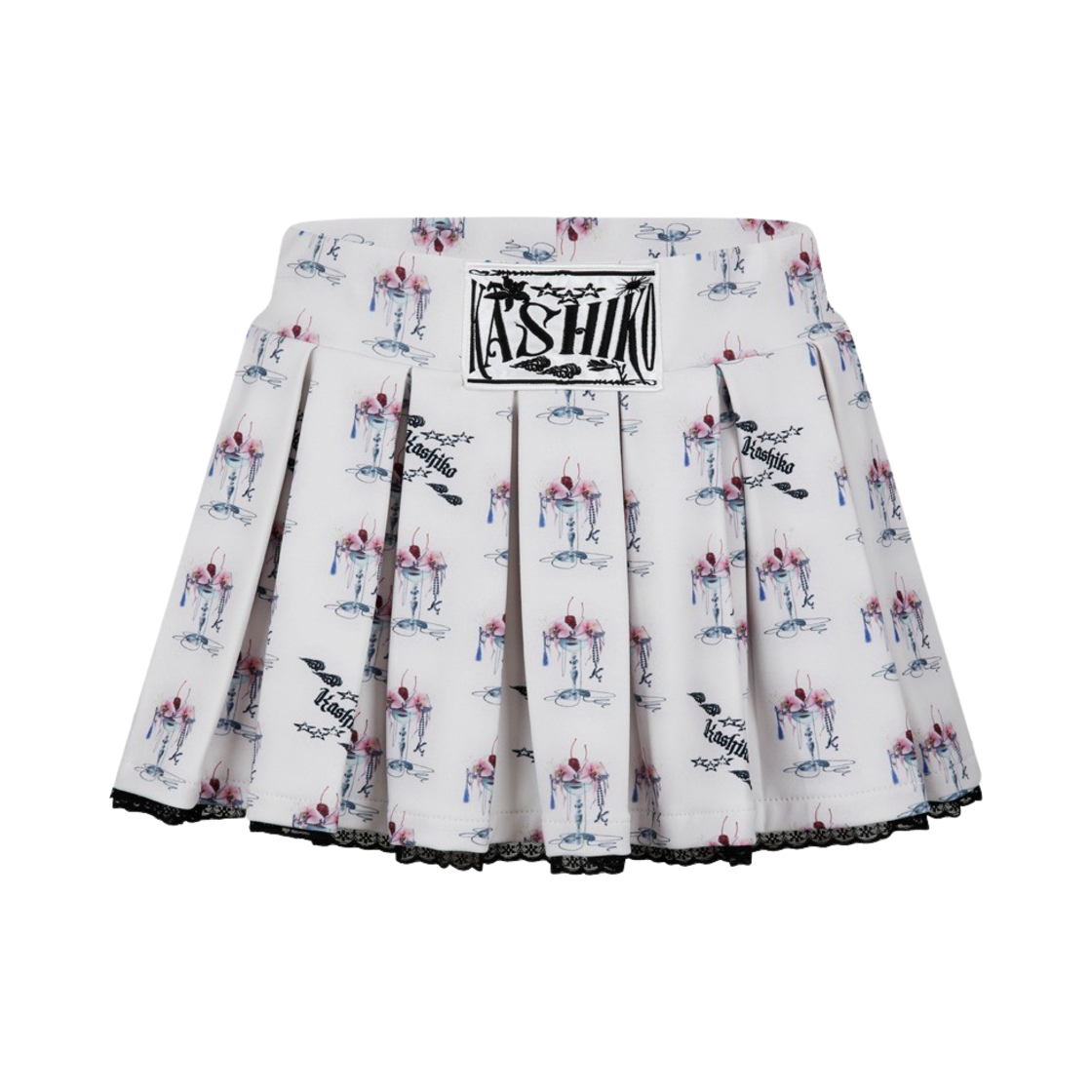 24HS11IVOOS Kashiko Jewel cocktail Pleats Skirt Pants Ivory