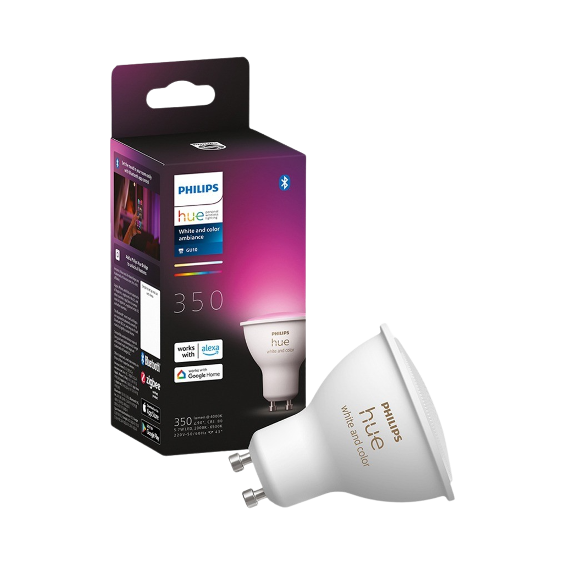 필립스 휴 화이트&컬러 앰비언스 GU10 4.1W 스마트 전구(Philips Hue color ambiance GU10 smart bulb)