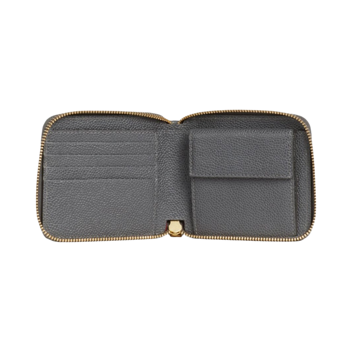 톰브라운 페블 그레인 레더 3D 카이트 하프 드롭 컴팩트 스트랩 집 지갑 다크 그레이(Thom Browne Pebble Grain Leather 3D Kite Half Drop Compact Zip Wallet with Strap Dark Grey) - 2