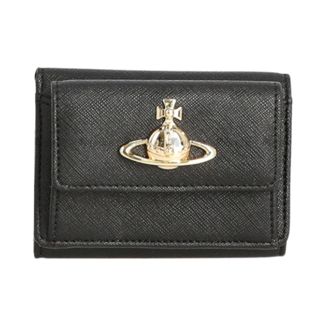 비비안 웨스트우드 사피아노 스몰 플랩 퍼스 블랙(Vivienne Westwood Saffiano Small Flap Purse Black)