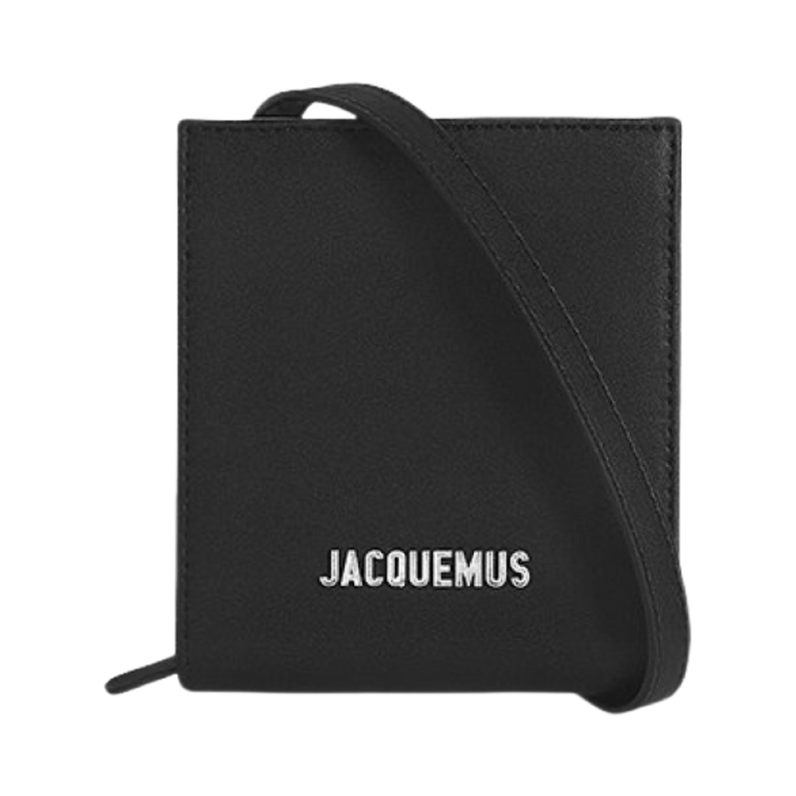 216SL02-3070-990 Jacquemus Le Gadjo Lanyard Square Wallet Black
