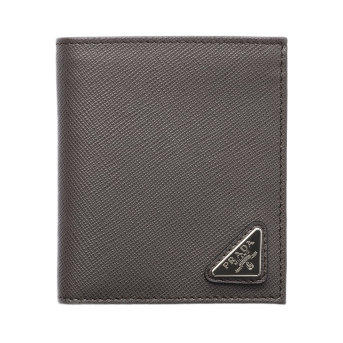 2MO004-QHH-F0170 Prada Saffiano Leather Wallet Smoky Gray