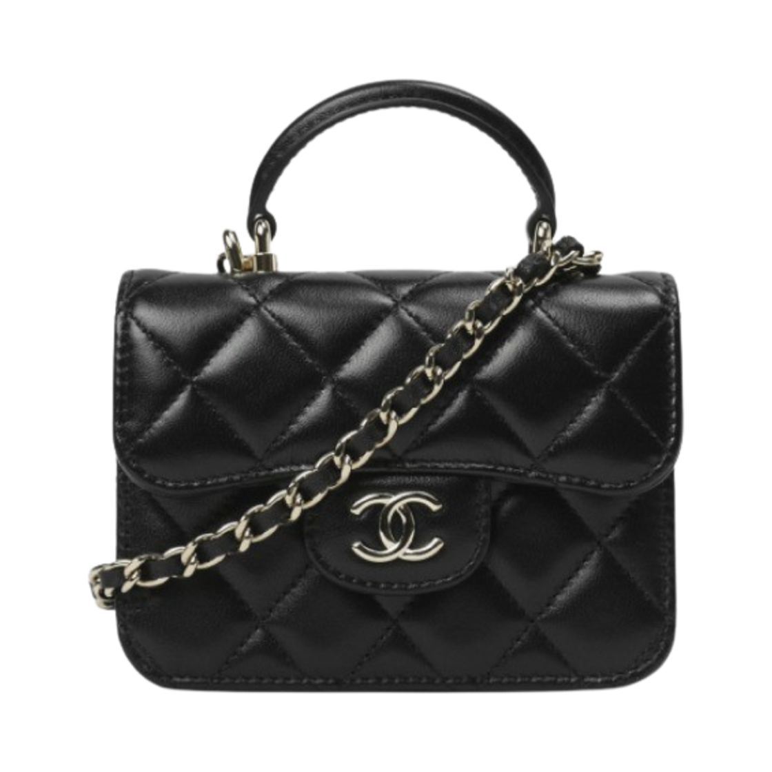 샤넬 체인 플랩 동전 지갑 램스킨 & 골드 메탈 블랙(Chanel Flap Coin Purse with Chain Lambskin & Gold Black)