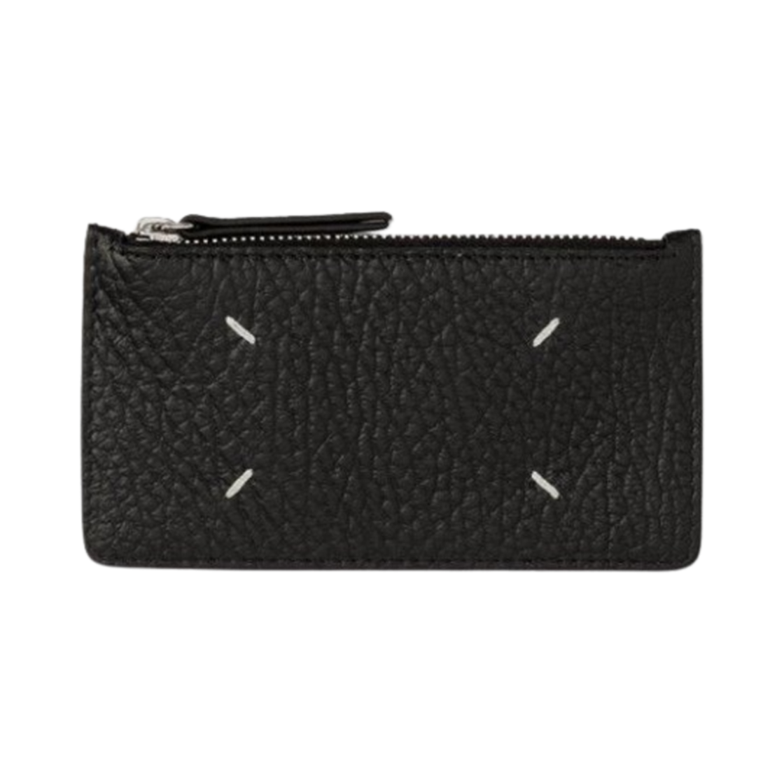 S56U10143P0399T8013 Maison Margiela Grained Leather Four Stitches Zipped Card Holder Black