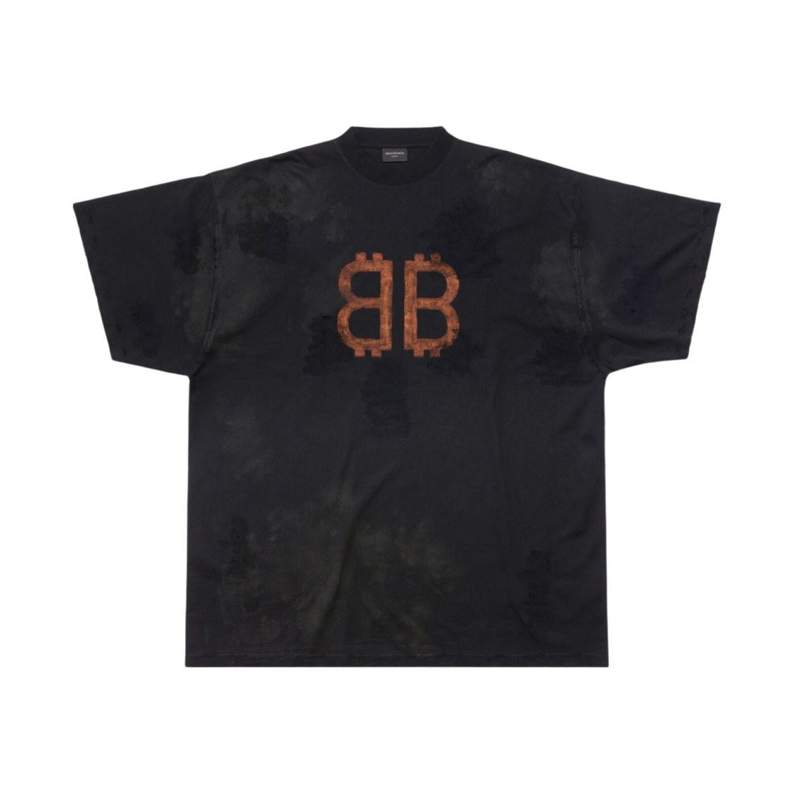 739028TOVN81055 Balenciaga Oversized Crypto T-Shirt Faded Black