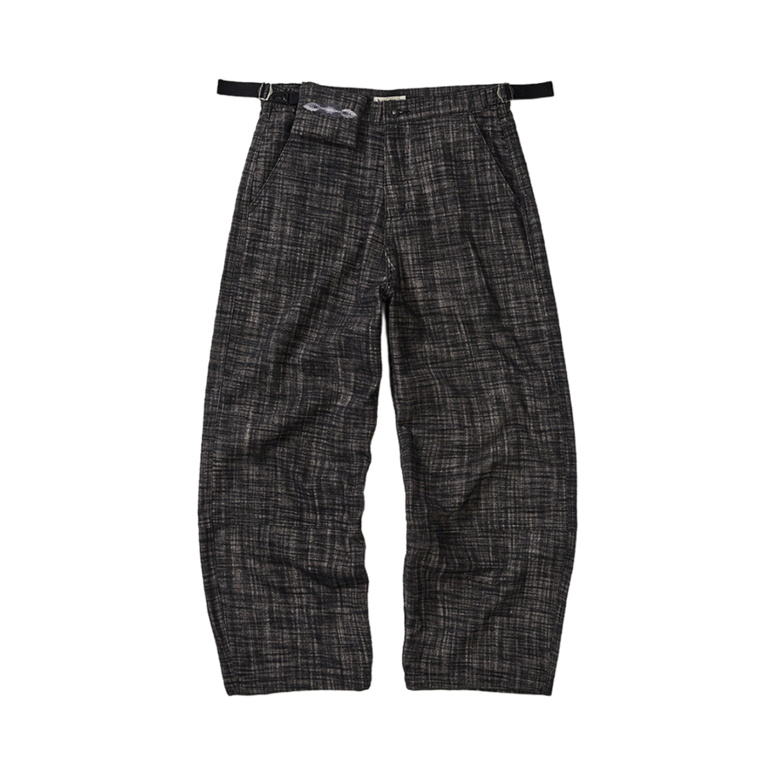 KAT7381 Karactor Shaggy Check Pouch Pants Black Purple