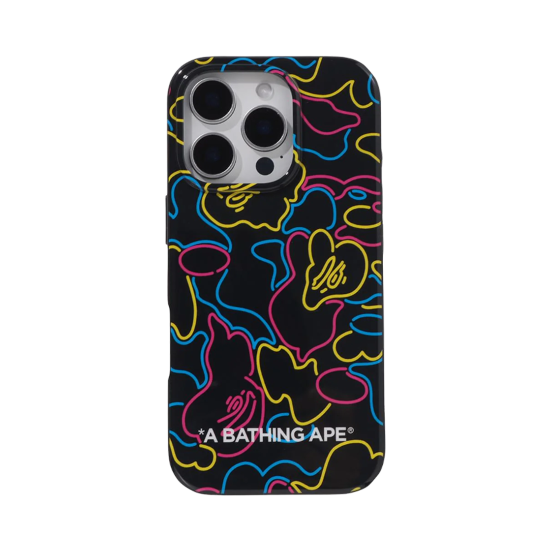 베이프 네온 카모 아이폰 16 프로 케이스 블랙(BAPE Neon Camo iPhone 16 Pro Case Black)