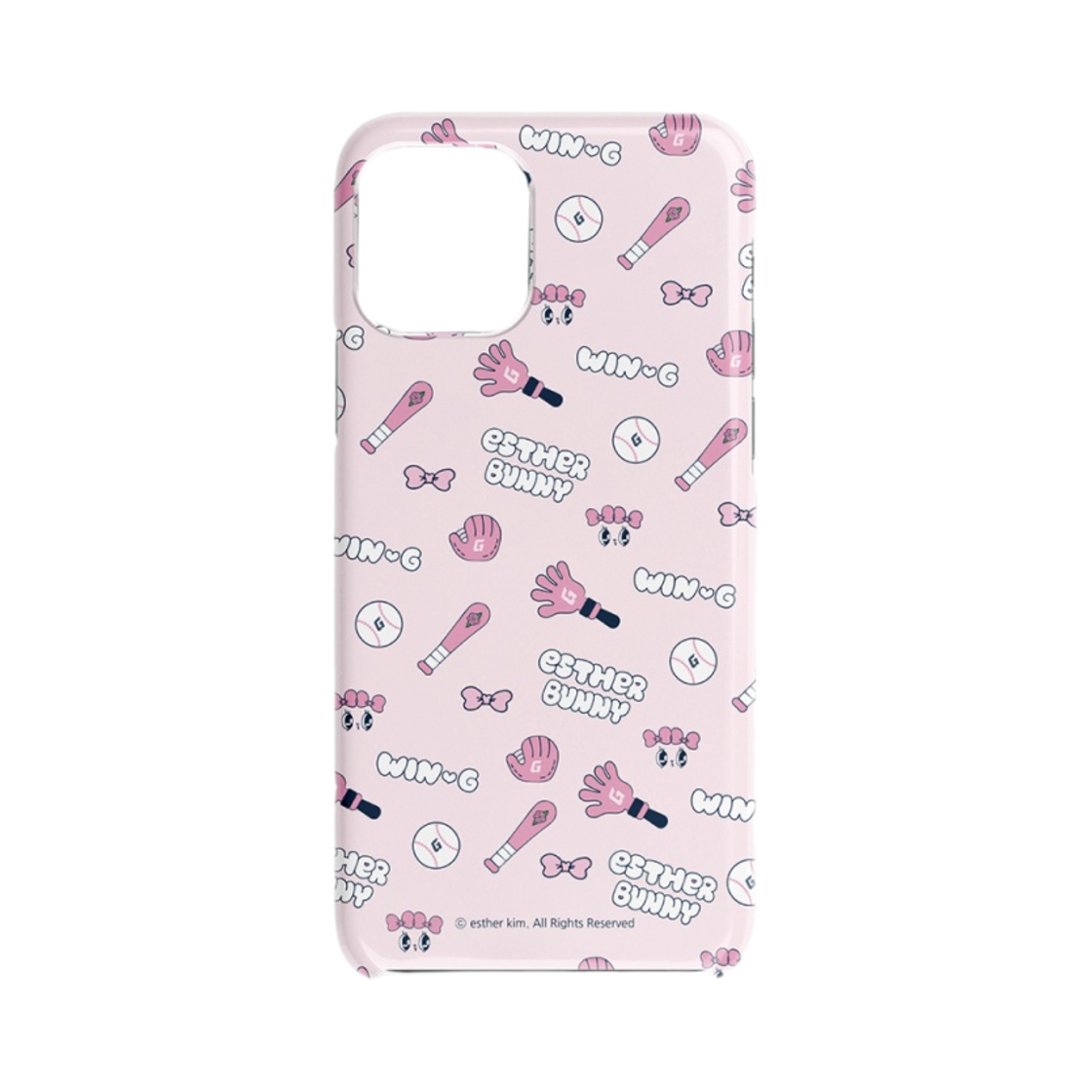 롯데 자이언츠 x 에스더 버니 패턴 하드 폰 케이스 핑크(Lotte Giants x Esther Bunny Pattern Hard Phone Case Pink) - 1