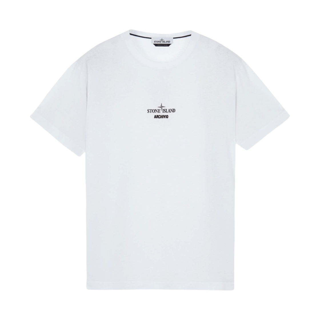 76152NS91-V0001 Stone Island 2NS91 30/1 Archivo Raso Gommato Cover Colorato Print Garment Dyed T-Shirt White - 22SS