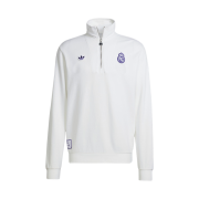 Adidas Originals Real Madrid Terrace Icons Half Zip Top White - KR Sizing