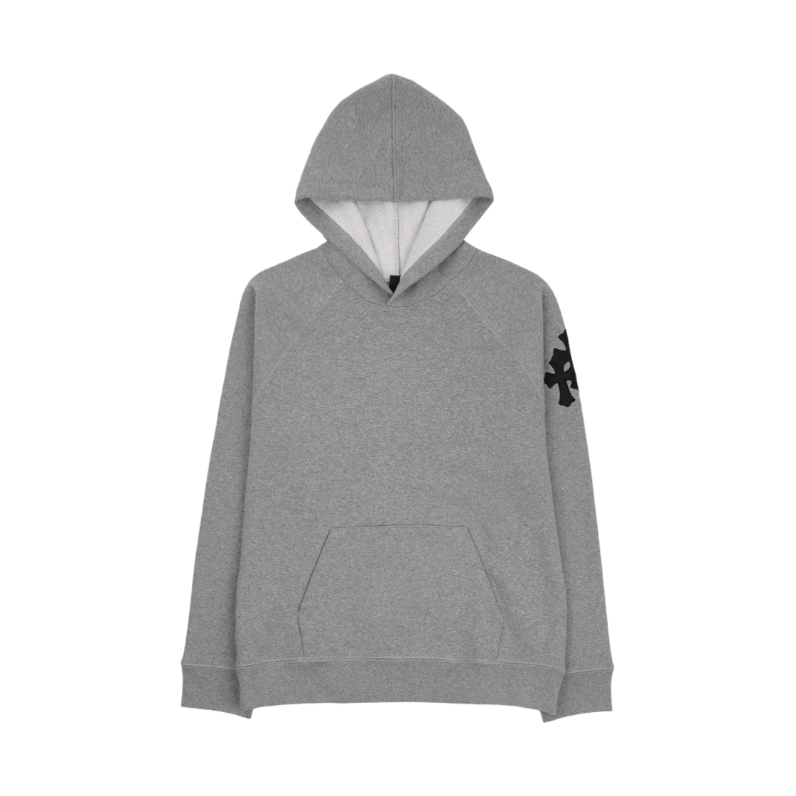 크롬하츠 크로스 레더 패치 후드 그레이(Chrome Hearts Cross Leather Patch Hoodie Grey) - 1