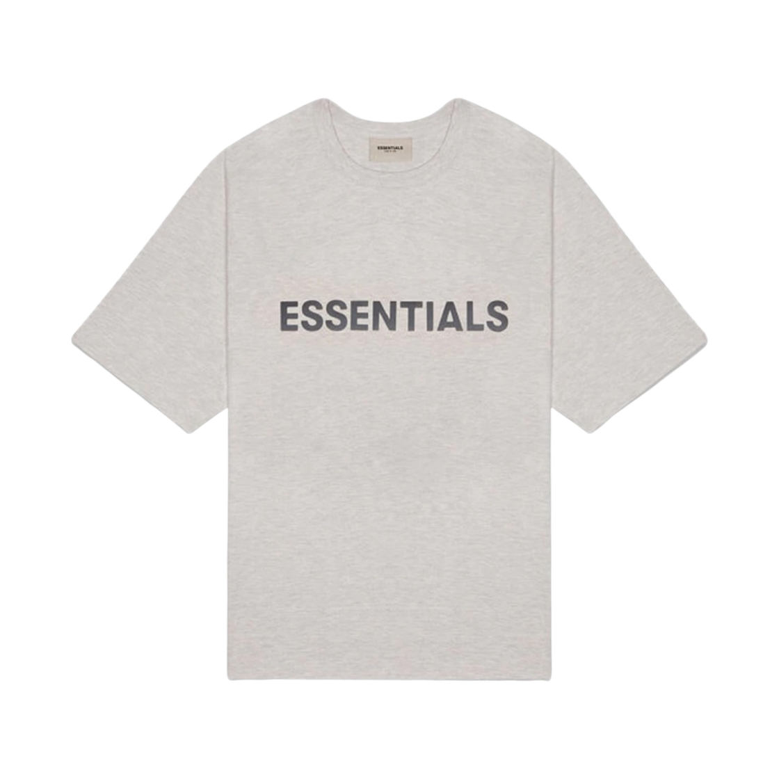 에센셜 3D 실리콘 아플리케 박시 티셔츠 헤더 오트밀 - 20FW