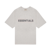 Essentials 3D Silicon Applique Boxy T-Shirt Heather Oatmeal - 20FW