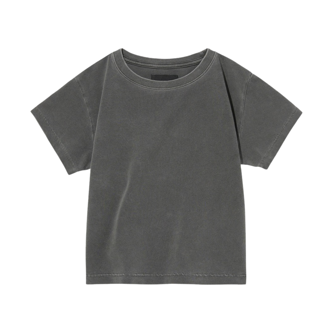 스웨이드 워시드 크롭 티 피그먼트 블랙