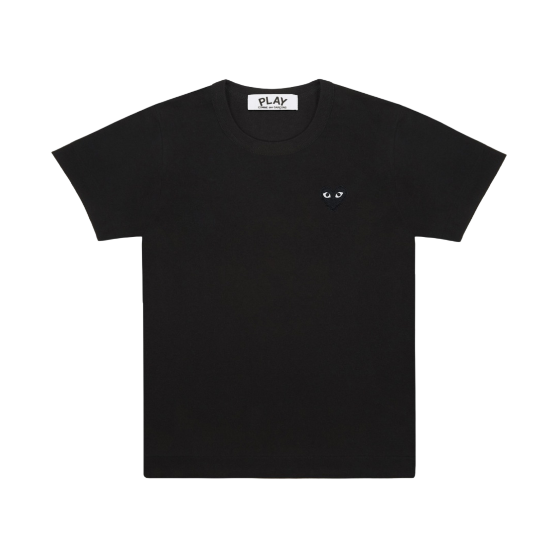 (W) 플레이 꼼데가르송 블랙 하트 티셔츠 블랙((W) Play Comme des Garcons Black Heart T-Shirt Black)