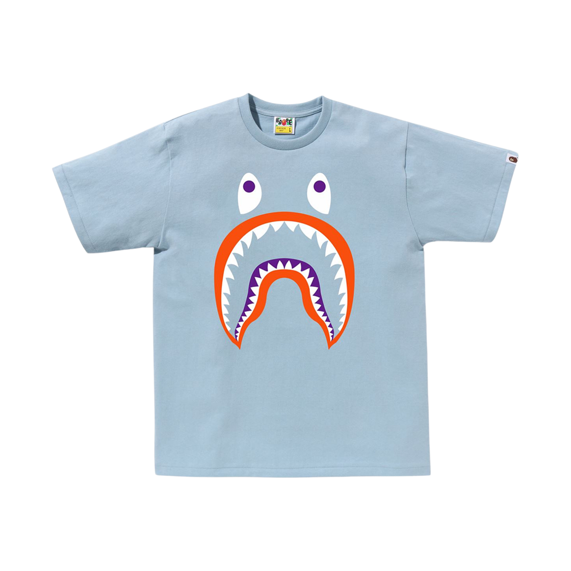 베이프 컬러 샤크 PONR 티셔츠 라이트 블루(BAPE Colors Shark PONR T-Shirt Light Blue) - 1