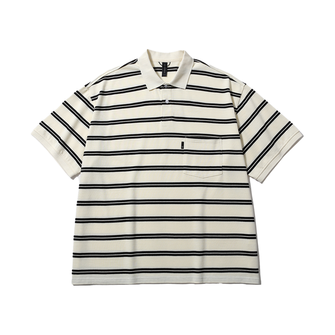 [SS25] 모이프 폴로 반팔 셔츠 에크루 스트라이프