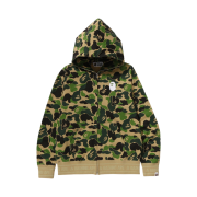 BAPE ABC Camo Logo Rib Full Zip Hoodie Green