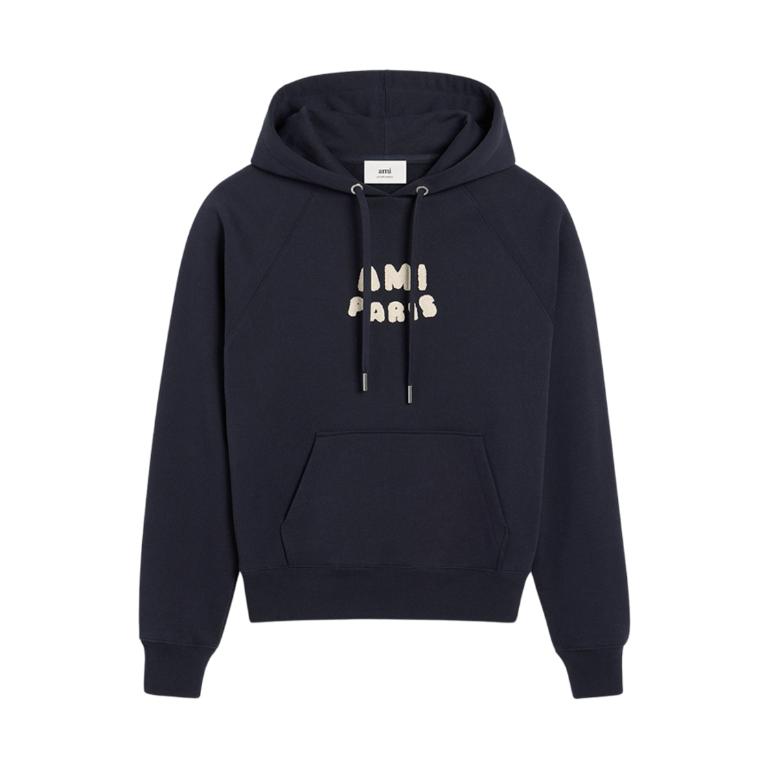 아미 파리 패치 코튼 후드 네이비(AMI Paris Patch Cotton Hoodie Navy) - 1