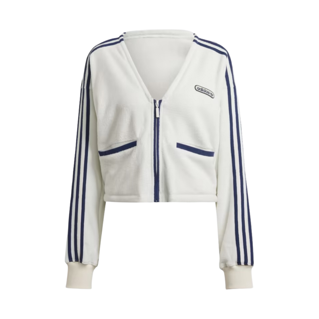 (W) 아디다스 크롭 타월 테리 가디건 논 다이드 - US 사이즈((W) Adidas Crop Towel Terry Cardigan Non Dyed - US Sizing) - 1