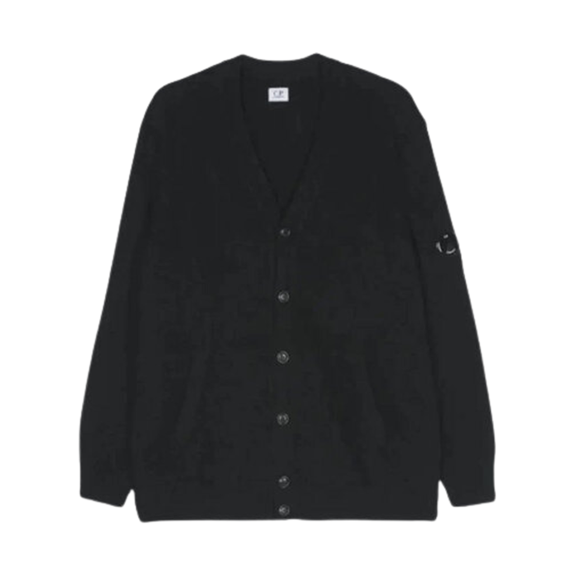 17CMKN048A110149A999 C.P. Company Lambswool GRS Buttoned Cardigan Black - 24FW