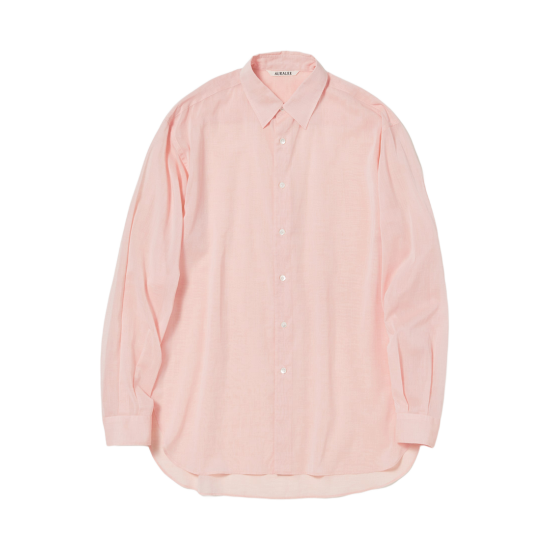 오라리 하드 트위스트 핀스 오간디 셔츠 라이트 핑크 샴브레이(Auralee Hard Twist Finx Organdy Shirt Light Pink Chambray)