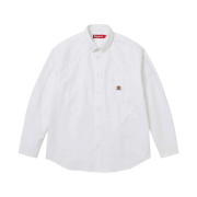 Supreme Loose Fit Flannel Oxford Shirt White - 24FW