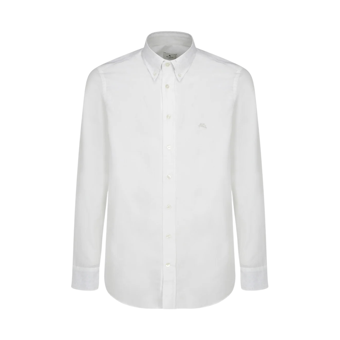 163658784990 Etro Logo Embroidered Cotton Shirt White