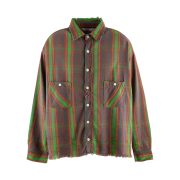 Saint Mxxxxxx × Denim Tears Check Flannel Shirt Green Red - 23AW