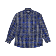 MJD Dirty Flannel Check Shirt Blue
