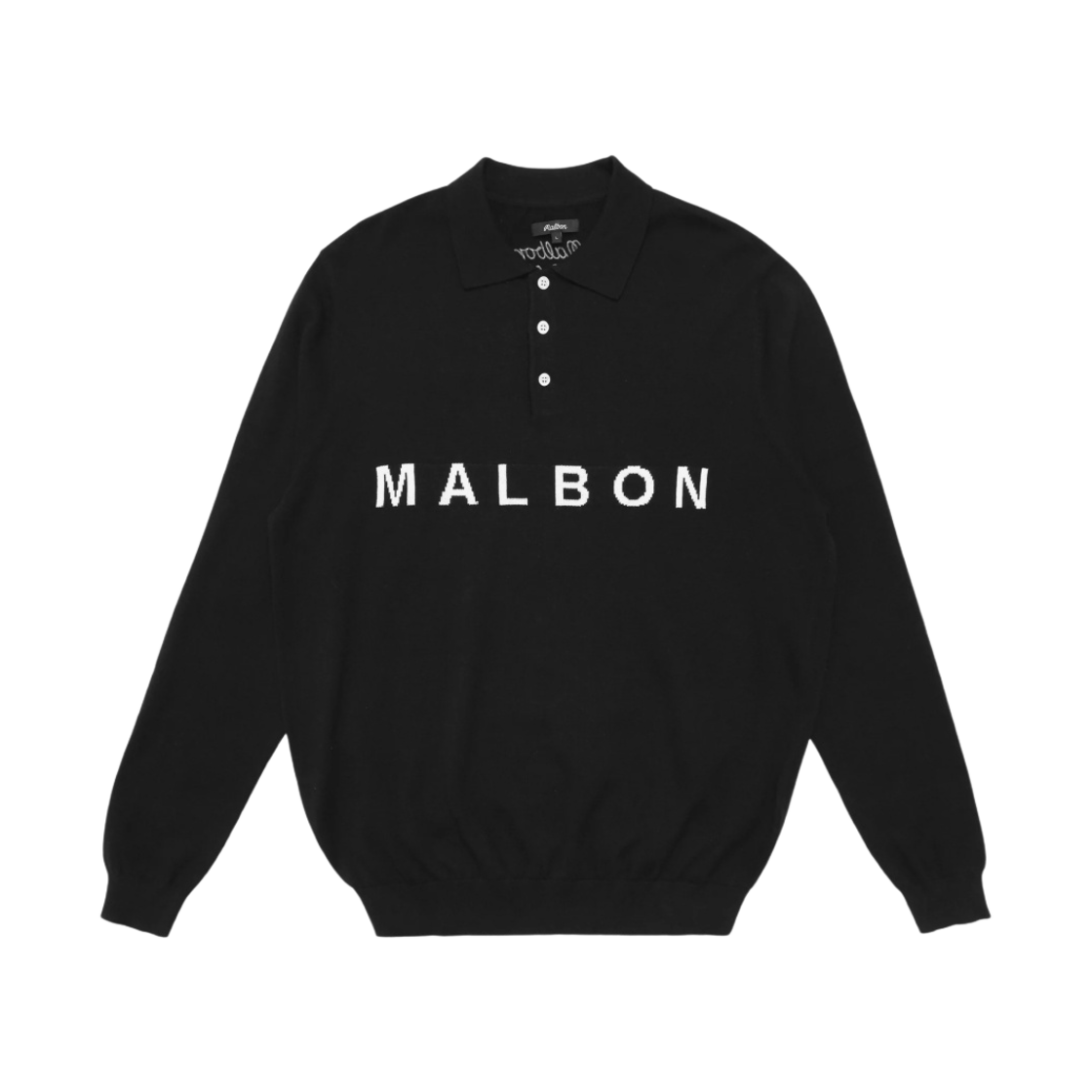 말본 골프 헴록 LS 니트 폴로 블랙(Malbon Golf Hemlock LS Knit Polo Black)