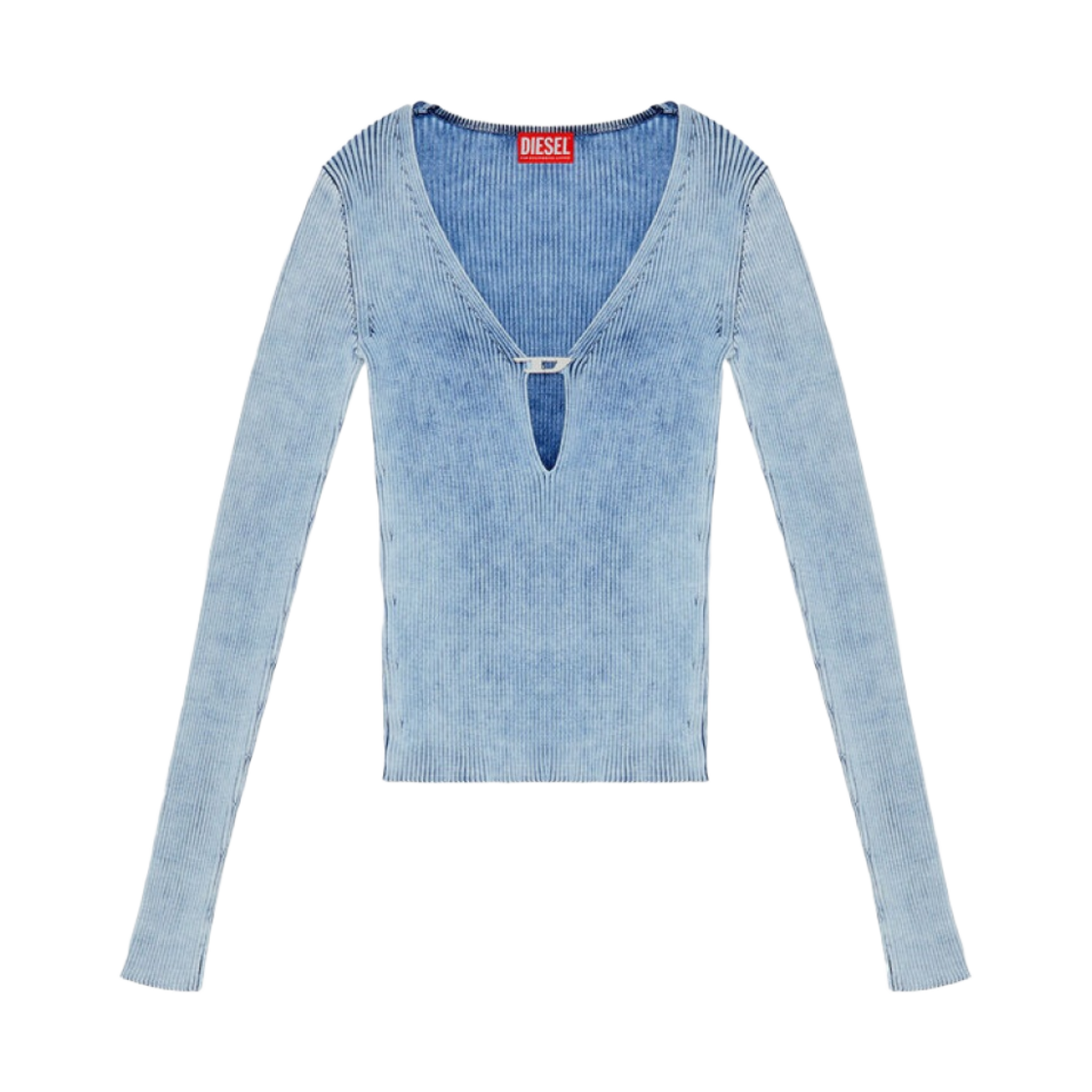 A124250CHAQ-8NC (W) Diesel M-Teri Cut-Out Top in Indigo Cotton Knit Blue