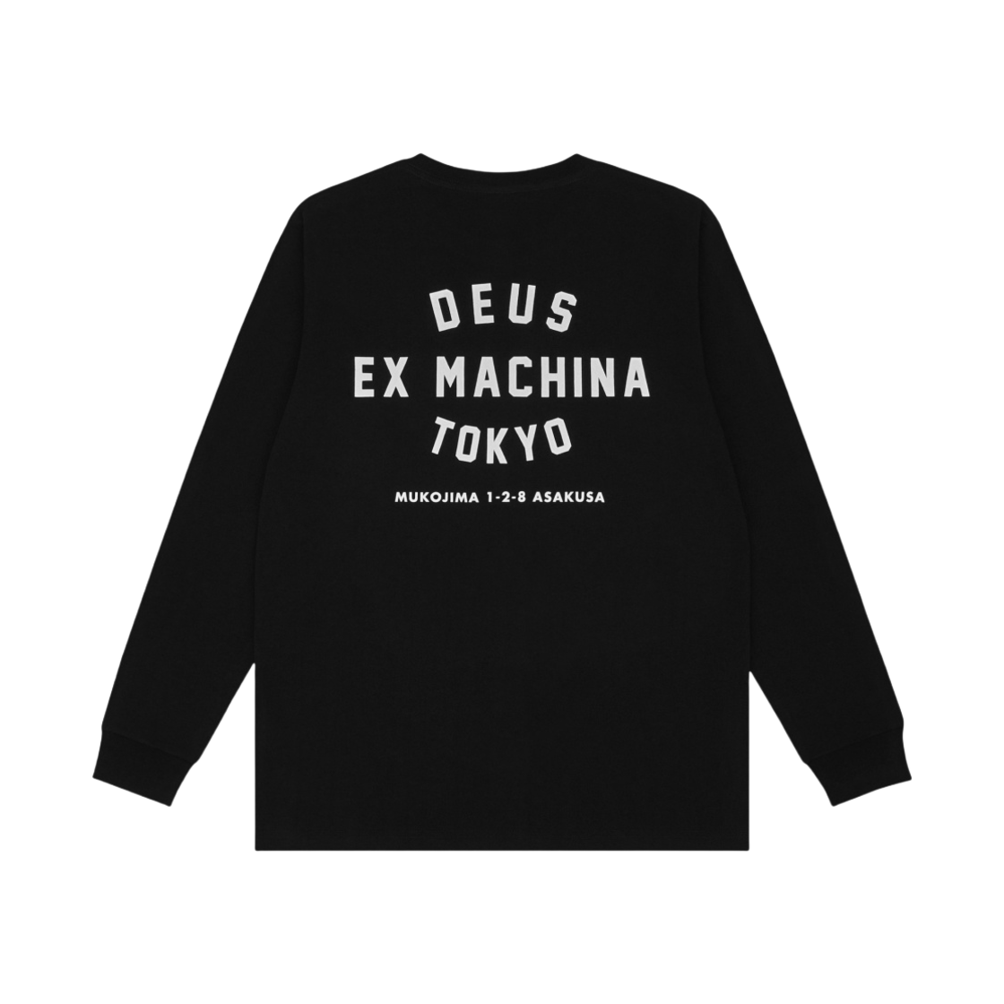 데우스 엑스 마키나 도쿄 아사쿠사 어드레스 롱슬리브 티셔츠 블랙(Deus Ex Machina Tokyo Asakusa Address Long Sleeve T-Shirt Black)