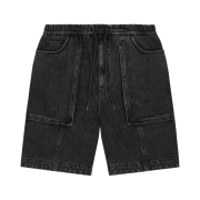 Juun.J Snap Detail Out Pocket Denim Shorts Black - SS23