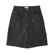 Millo Archive Carpenter Bermuda Pants Washed Black