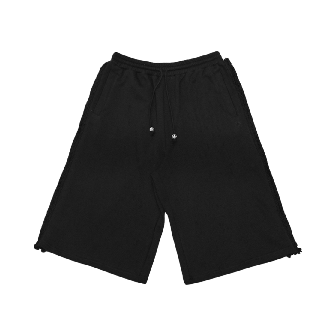 시오 프린지 버뮤다 스웻 팬츠 블랙(SIO Fringe Burmuda Sweat Pants Black)