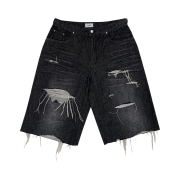 [KREAM 단독] OMO Distressed Denim Shorts Black