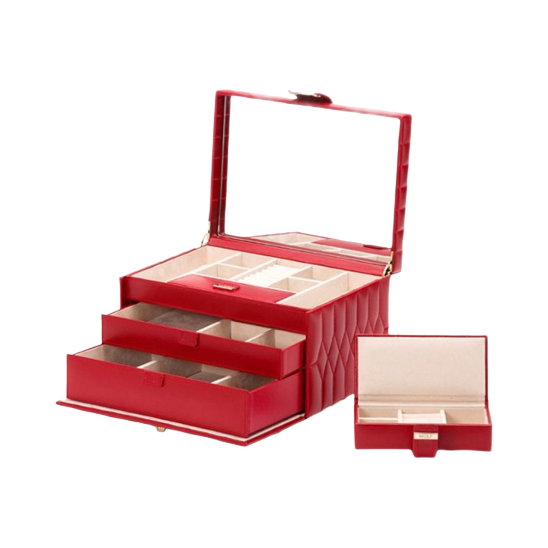 울프 1834 캐롤라인 미디움 박스 레드(Wolf 1834 Caroline Medium Box Red)