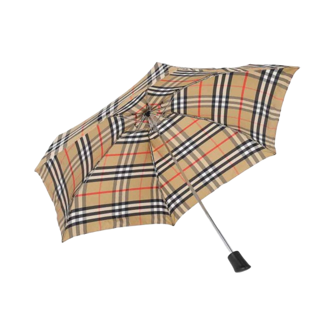 8105174 Burberry Check Compact Umbrella Archive Beige