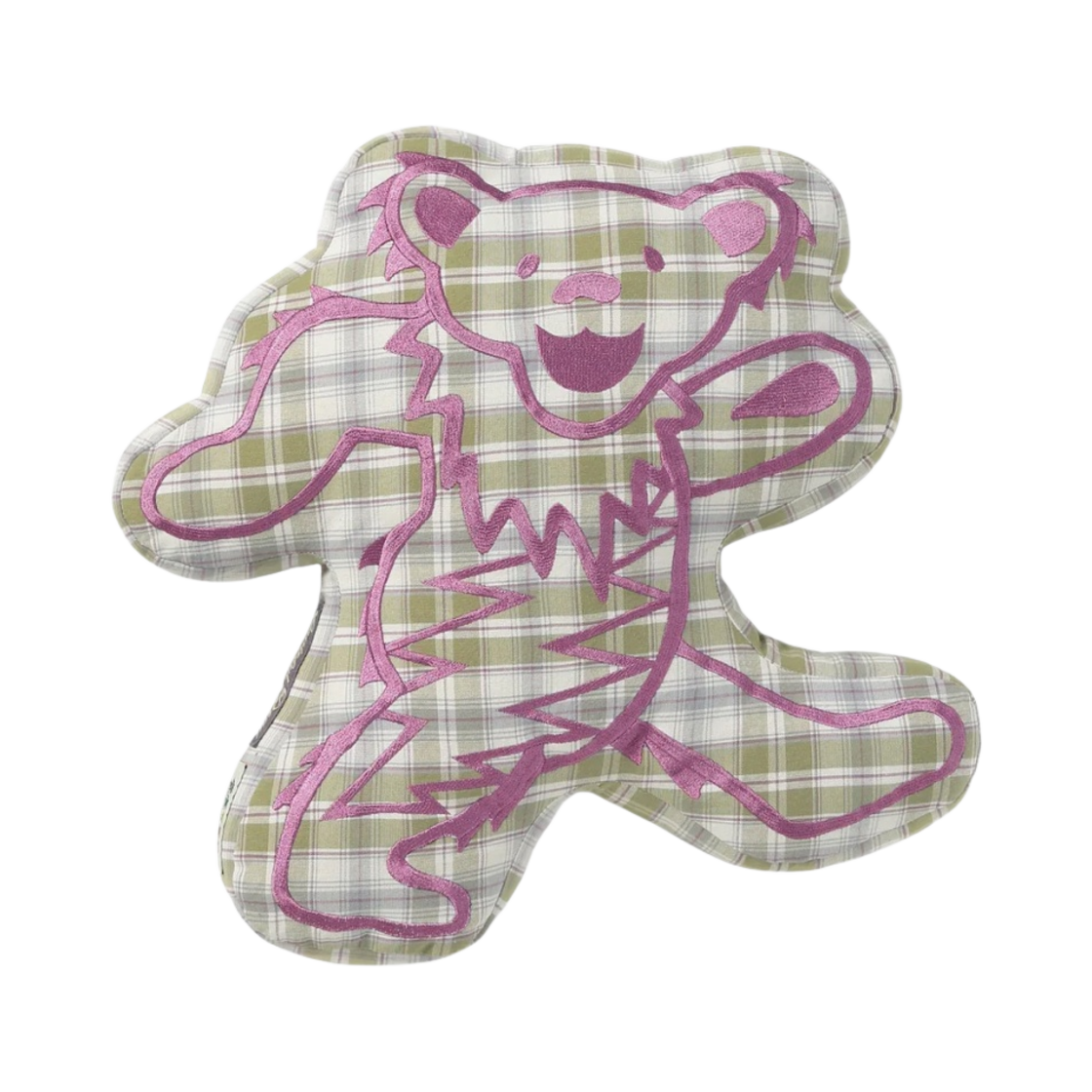 GD231XOTHD01KHA Thisisneverthat x Grateful Dead Lightning Bear Plaid Cushion Khaki