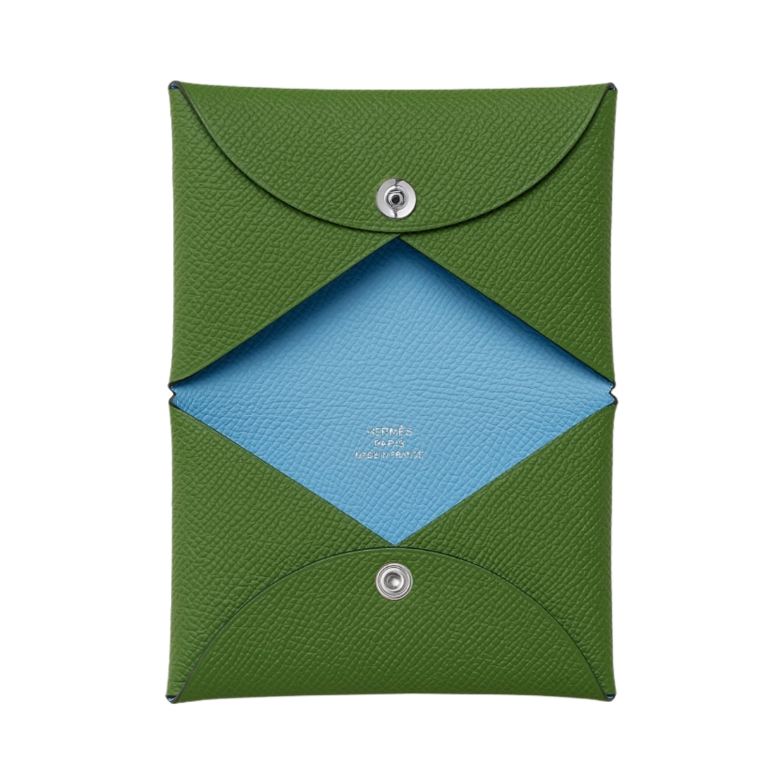 에르메스 칼비 베르소 카드 홀더 앱송 & 팔라듐 하드웨어 베르 유카 셀레스트(Hermes Calvi Verso Card Holder Epsom & Palladium Vert Yucca Celeste) - 2