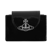Vivienne Westwood Shiny Patent Flap Card Holder Black