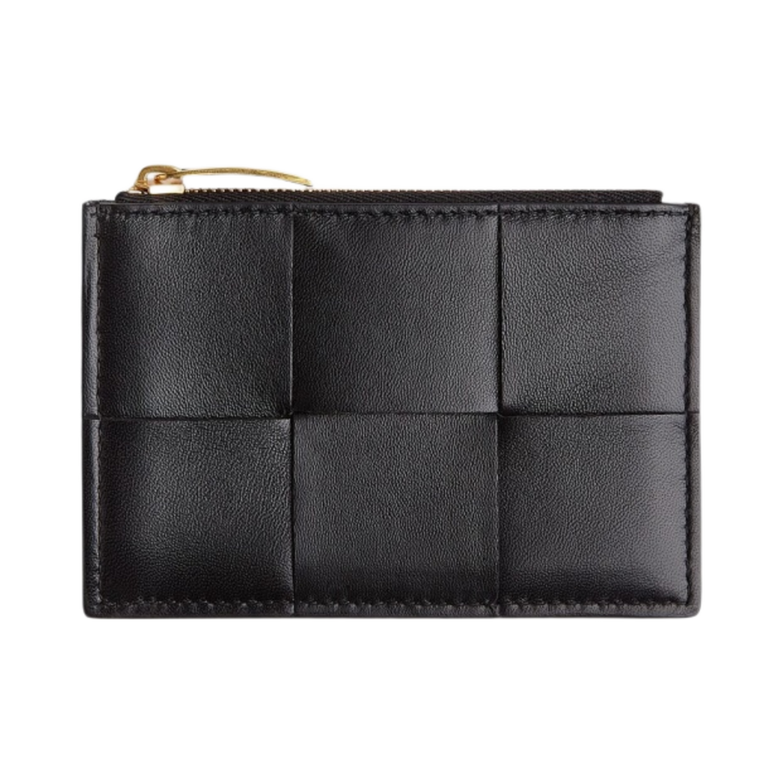 보테가 베네타 지퍼 카드 케이스 블랙 골드(Bottega Veneta Zipped Card Case Black Gold) - 1
