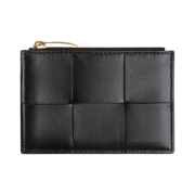 Bottega Veneta Zipped Card Case Black Gold
