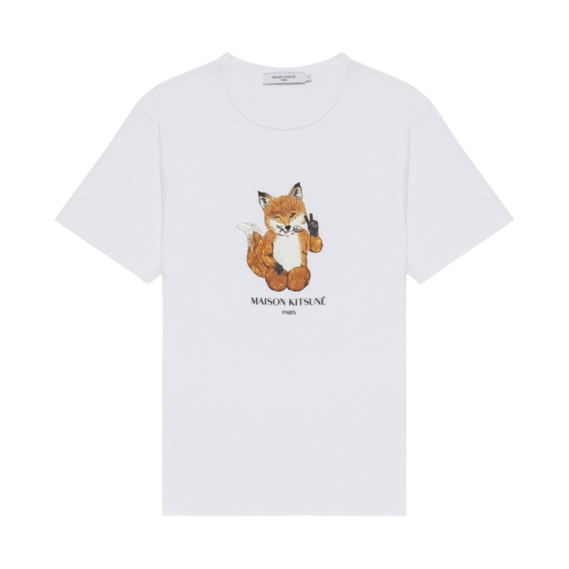 메종 키츠네 올 라잇 폭스 프린트 티셔츠 화이트(Maison Kitsune All Right Fox Print Classic T-Shirt White) - 1