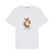 Maison Kitsune All Right Fox Print Classic T-Shirt White