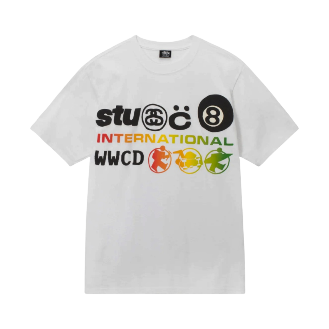 스투시 x CPFM 인터네셔널 티셔츠 화이트(Stussy x Cactus Plant Flea Market International T-Shirt White)